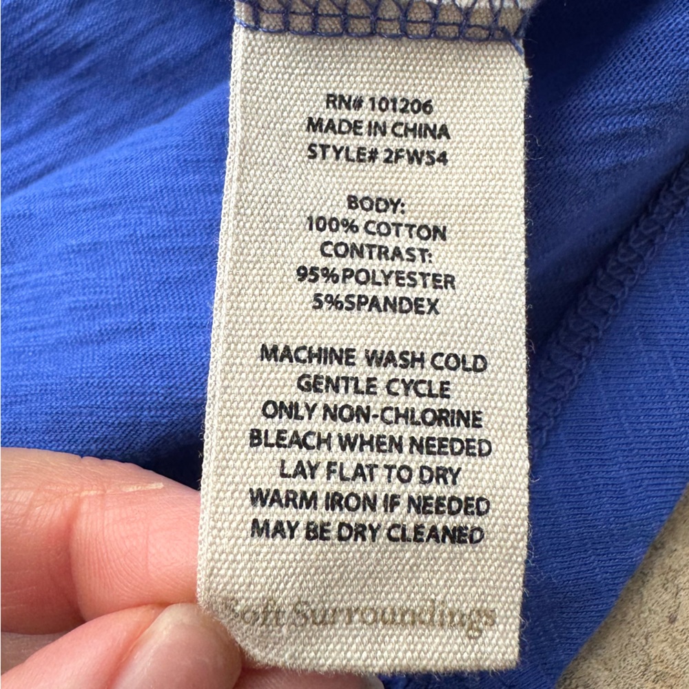 Soft Surroundings Royal Blue Button-Front Shirt Dress - Picture 9 of 10